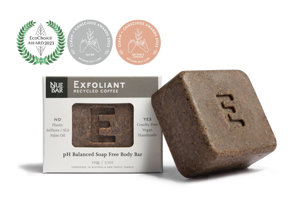 Solid body exfoliation bar - recycled coffee
