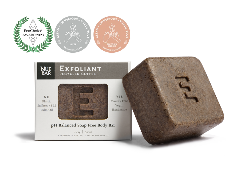 Solid body exfoliation bar - recycled coffee